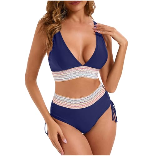 Elsa Keith Bikini Damen Set Sexy Badeanzug Hohe Taille Zweiteiliger...