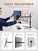 GRIFEMA Braccio Monitor Doppio per Schermi 13-32'', Supporto Doppio Monitor Altezza Regolabile, Base Allargata, Inclinazione, Girevole, Rotazione, Gestione dei Cavi, Fino a 10 kg, VESA 75/100mm