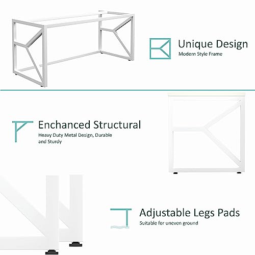 Image of Honey Touch Metal & Wood Workstation Desk for Home Office | Modern Computer Table for PC, Laptop & WFH | Minimalistic Study Desk with Strong Frame