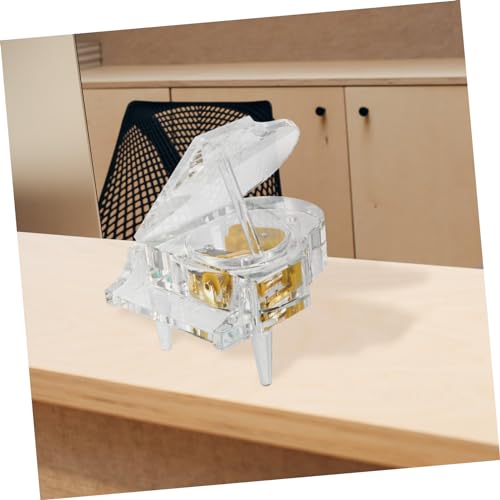 Caja de música de piano de cristal transparente resistente 5