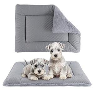 BVAGSS Almohadilla para Perros y Gatos, Colchón Perro Lavable, Fresco y Caliente, Reversible Colchón para Mascotas Elegante XH080 (45x33cm,Gris)