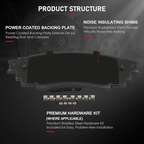 Image of cciyu D1879 Rear Disc Brake Pads Kit For Lexus ES250 21-22 /RX350 16-22 /RX350L 18-22 /RX450h 16-22 /X450hL 18-22 /UX200 19-22 /UX250h 19-22,For Toyota C-HR 20-21 /RAV4 19-21 /Venza 21-22