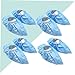 Zerodeko 4Pairs Reusable Non Slip Shoe Covers Static Foot Covers for Household Use Washable and Dustproof Fits All Blue Color for Labs and Workshops