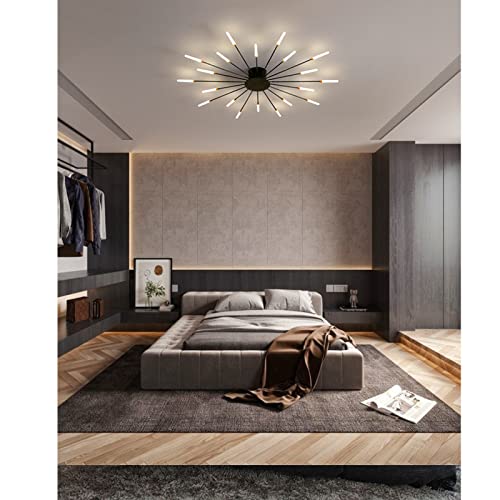 Plafonnier LED moderne 28 têtes solution d'éclairage grand salon
