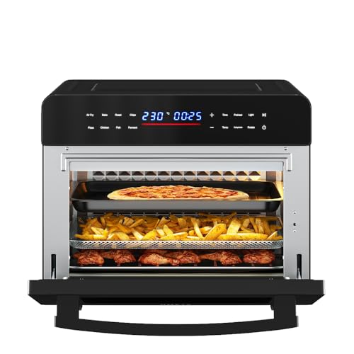 Ometa Digital 25L Air Fryer Oven with 10 Cooking Functions & Accessories, Rotisserie, Bake, Dehydrate, Defrost, Pizza, Countertop Convection Mini Oven with 360° Hot Air Circulation