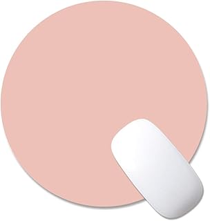 ProElife Round Mouse pad 220mm x 220 mm x 2mm Slim PU Leather Mousepad Mice Mat Dual-used for Home Office Business Laptop Computer Mouse (Pink/Silver)