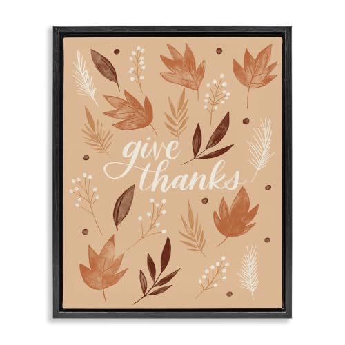 Autumnal Leaves Give Thanks, 24 x 30 Inch Canvas in Floater Frame
