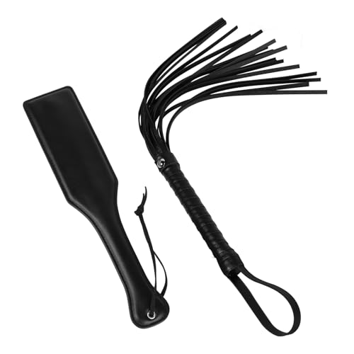 Sex Peitsche, 2 Stück Erotik BDSM Flogger Spielzeug inkl Peitschen und Paddel, Sexspielzeuge für Paare Sex Toys für Frauen und Männer
