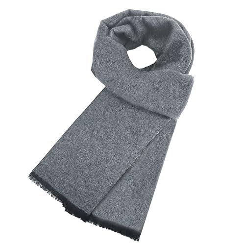 lifwimner Winter Schal für Herren, Classic Halswärmer Männer 180x30 cm Herrenschal Winter, Warmer weicher Wollschal für den Winter Herbst(HellGrau)
