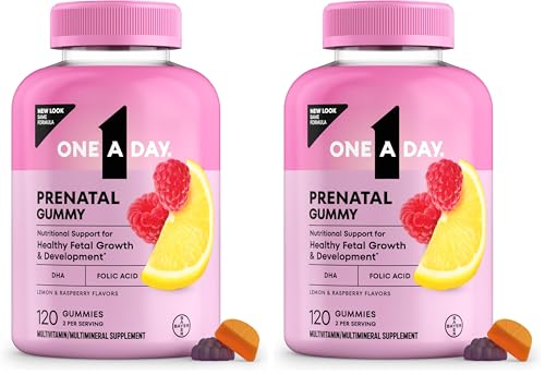 Image of A Day Prenatal Vitamins for Women Gummies- Pregnancy Vitamins for Women with Folic Acid,DHA,Iodine,Prenatal Gummies,Iron-Free,120 Ct (Packaging May Vary),(Pack of 2)