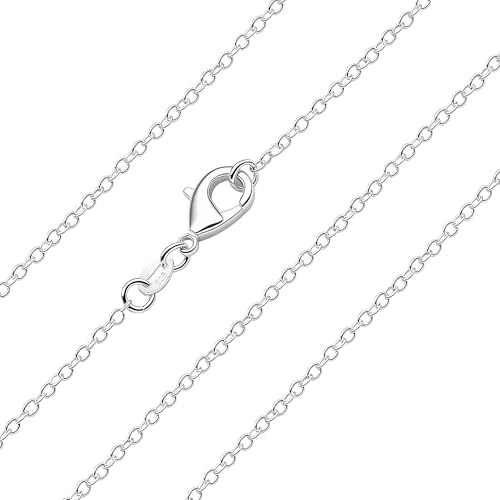 Image of LUXYSODE 925 Sterling Silver Necklace for Women Fine chain necklace Multiple Lengths 16-24 Inches Gifts or Pendant Replacement (Fine Chain, 20 inch / 50 cm)