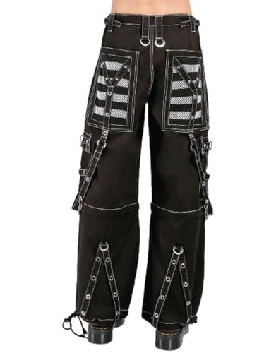 Black & White Electro Bondage Rave Men Gothic Cyber Chain Goth Jeans Punk Rock Pant Trouser Baggy Pant2