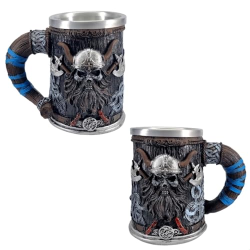 Copo Caneca Chopp Cerveja Caveira Bárbaro Medieval 500 ML