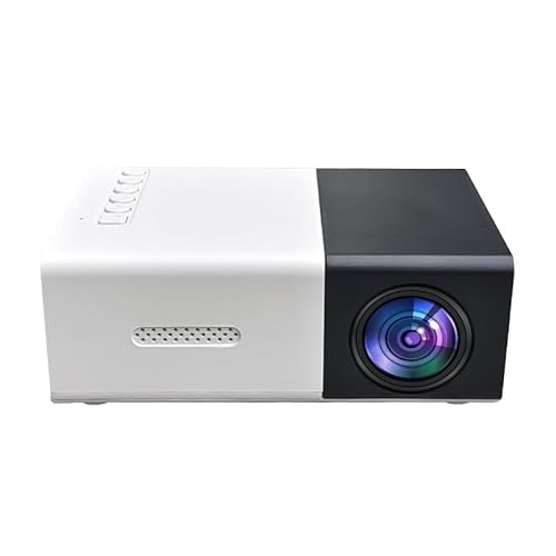 Image of Mini Projector, 1080P HD Portable Video Projector with HDMI, AV, AU, USB Interfaces compatible with TV Stick, phone, computer, X-Box, PS5 for for Outdoor Home Theater LED Pico Projector.(Black White)