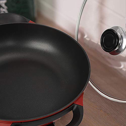 Caynel Nonstick Electric Skillet, 13 Inch Round Frying Pan, Aluminum Body with Glass Lid, Upgrade Adjustable Temperature Controller, Cool Touch Handles & Non-Stick | 1400W