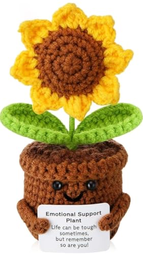 VRB DecTM 1 Pcs Crochet Flowers Artificial Sunflower for Office D...