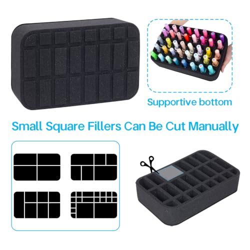 Image of Nail Polish Organizer Holder Foam Pad DIY with 24 Slots for Storage Nail Polish or Essential Oil Tray for Drawers Black