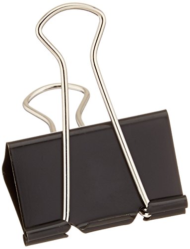 1InTheOffice Large Binder Clips - Black Metal, 2