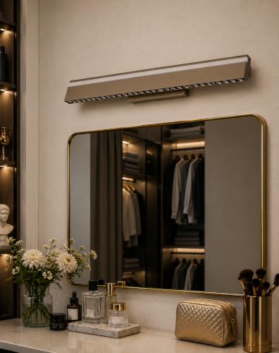 Image of FILLISKA Modern LED Picture /Dressing /Vanity /Bathroom /Mirror Light with 3 Step Light Mode & Adjustable Head (White,Warm White and Neutral White) (24 Watt Champagne Gold-9583)