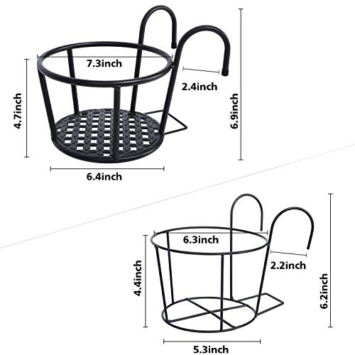 Klvied Outdoor Plant Stand, 3 Pack with 1 Free Hanging Baskets Flower Pot Stand, Indoor Plant Holder Stand, Mid Century Modern Plant Stand for Patio Garden, Corner Balcony, Living Room, Bedroom, Black