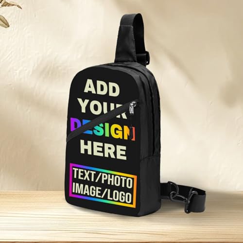 Custom Chest Bag Personalized Crossbody Sling Backpack Add Your Design Name/Photo/Logo/Image/Text Sling Bag For Sports Traveling Hiking Gifts For Family And Friends2