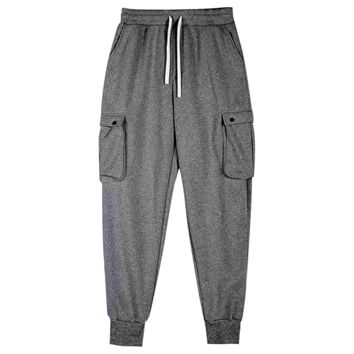WENKOMG1 Men's Cargo Pants, Elastic Waist Drawstring Hiking Tactical Sweatpants Joggers with Pockets, S-XL4