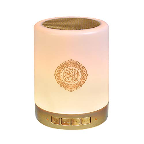 Quran Light Bluetooth Speaker Muslim Quran Bluetooth Speaker Touch Lamp Quran Translation Smart Touch LED Lamp USB Charging Remote Control Light for Bedroom Living Room