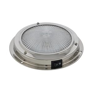 Wellenshop 12V LED Edelstahl Aufbauleuchte mit Schalter