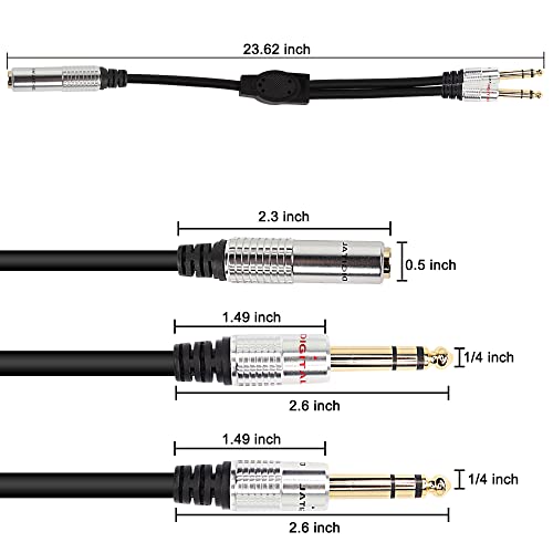Cable divisor de audífonos 6.35mm 1/4 TRS XMSJSIY 50CM miniatura 3