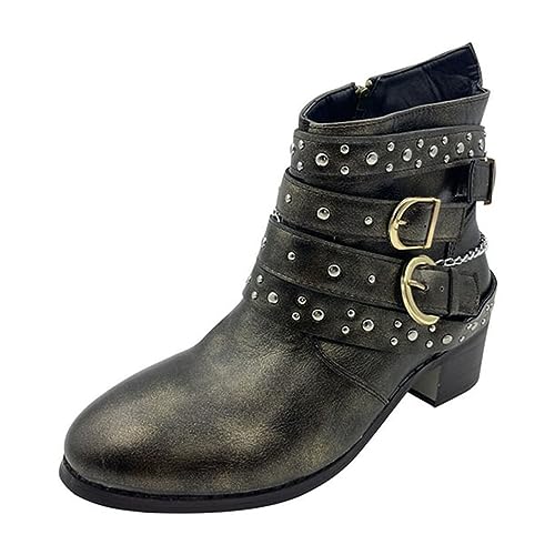 Stivaletti da donna marrone con tacco, stivaletti da uomo imbottiti, stivali invernali da donna, impermeabili, foderati, in pelle, invernali, da uomo, in pelle, impermeabili, alti, da uomo, impermeabili, a piedi nudi, da donna, colore bianco, 38, stivali invernali da neve, stivali da donna, stivali da donna neri e dorati, stivali corti da donna imbottiti, con chiusura lampo