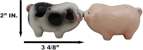 Miniatura 2 de Ebros Gift Cerámica Star Crossed Lovers Chubby Country Farm Bacon Porky Cerdo Pareja Besando Salero y Pimentero Set San Valentín Cerdos Piglets