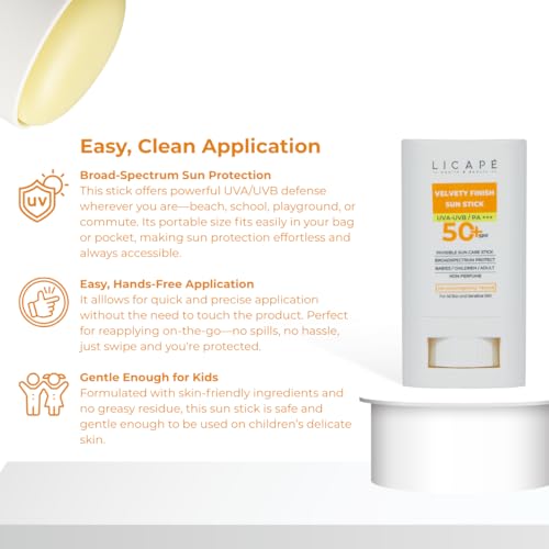 LICAPE® Sunscreen Stick SPF 50 – Water-Resistant, Lightweight Sun Protection for All Ages – 18ml Face & Body Skin Care