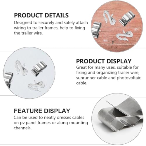 ULTECHNOVO 50Pcs Solar Panel Cable Clips, Stainless Steel Panel Wire Clips Boat Trailer Frame Wiring Clips Cable Clamp - Image 3