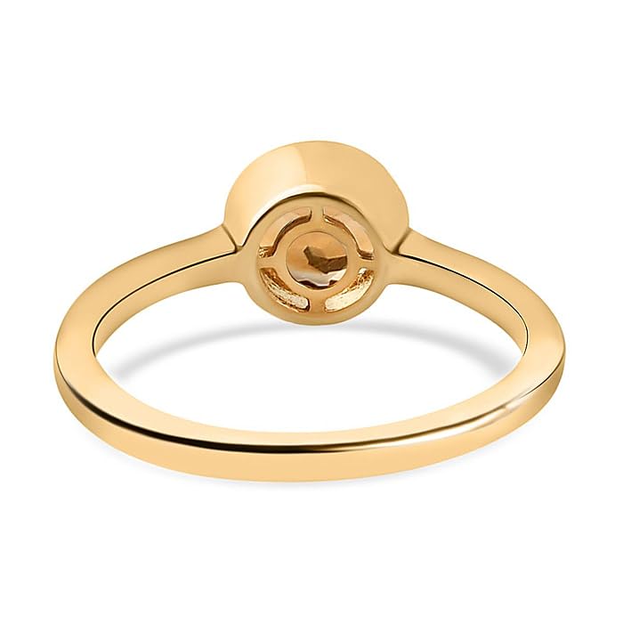 Image of 925 Sterling Silver 18K Gold Plated Birthstone 2 Ct Solitaire Natural Gemstone Ring for Women | Fine Jewelry Gift for Wife, Girlfriend, Sister, Birthday, Anniversary, Rakhi, Rakshabandhan, Valentine's