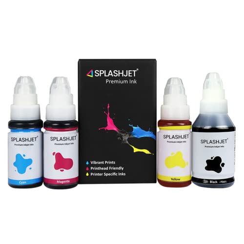 Image of Splashjet GI 790 Compatible Refill Ink for CN Pixma G2010, G2000, G1010, G1000, G3010, G3000, G4010, G4000 Printer - 790 Ink (135gm x Black) (70gm x C /M /Y) Bottle Set - 503465