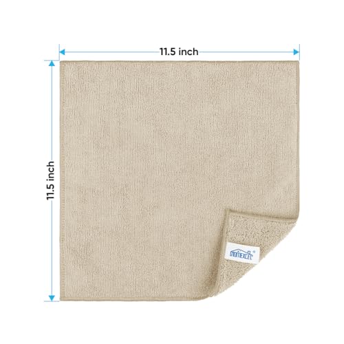 HOMEXCEL Brown Microfiber Cleaning Cloth, 12 Pack Premium Microfiber Towels for Cars, Lint Free, Scratch-Free, Highly Absorbent, Reusable Cleaning Rags for Car, Household, Kitchen, Window, 11.5"X11.5"