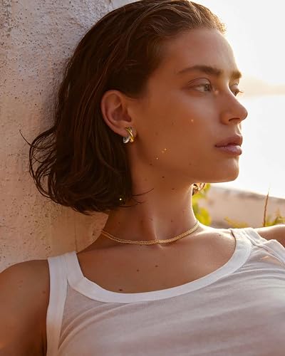 Two Tone Hoop Earrings For Women Statement Gold And Silver Earrings Mixed Metal Earring2