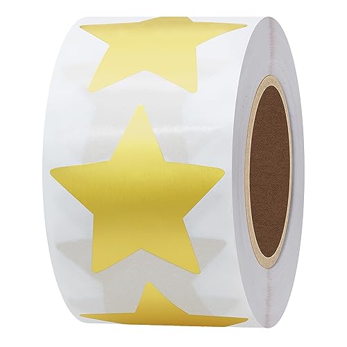 Hylabelest 3,8 cm Gold-Metallic-Folie, sterneförmig, Papieraufkleber, Verpackung, Siegeln, Basteln, Hochzeit, Gastgeschenk, Etiketten, 500 Stück pro Rolle 1 Roll