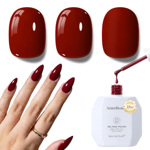 Image of AZUREBEAUTY 18ML Burgundy Red Gel Nail Polish