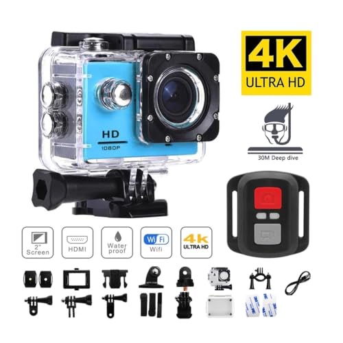 Image of 4K Ultra HD Waterproof Action Camera with 2.0 Inch Screen, WiFi Remote Control Portable Helmet Sports DV Camcorder