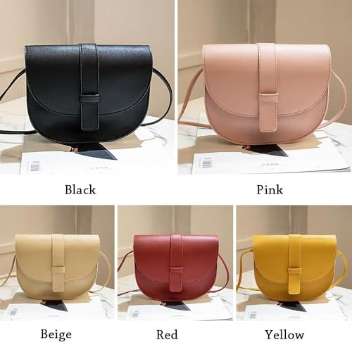 Saddle Shoulder Bag PU Female Crossbody Black3