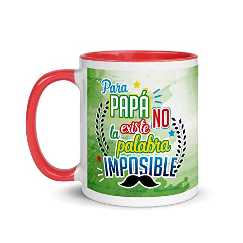 Kembilove Taza de Desayuno para Padre – Tazas Graciosas para Padres con Mensaje No Existe la Palabra Imposible para Papá – Tazas de Desayuno para Regalar el día del Padre – Regalos Originales