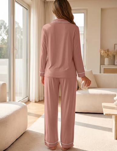 Image of ZMJ Womens Pajamas Sets 2 Piece Long Sleeve and Pant Pj Sets Button Up Sleepwear