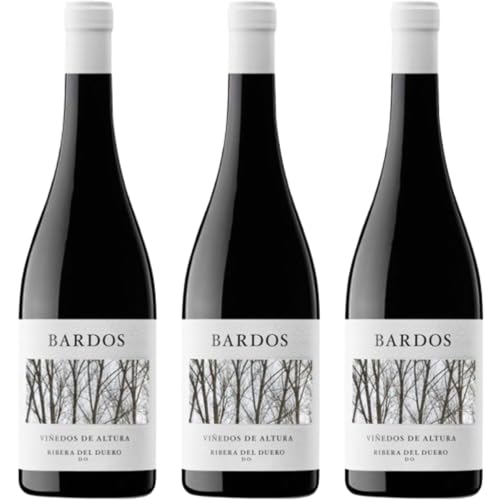 Bardos vinhedos de altura vinho tinta de criação com tempranillo, arnacha e alvilho maior, 15% Vol, ideal para servir entre 12º e 14ºC e desfrutar da sua frescura, 3 garrafas