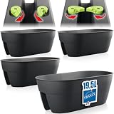 Stimo 4X Blumenkasten 56cm Balkon für Geländer zum Hängen Kunststoff Pflanzkasten 19,5L Balkontopf Geländertopf (4)