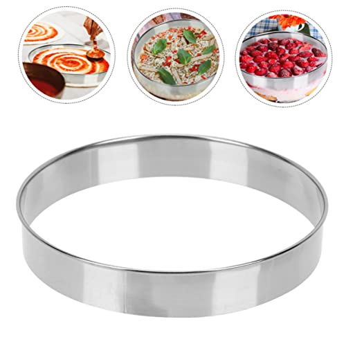 Ipetboom Stainless Steel Pizza Ring 12 Inch Sturdy Pastry Ring Wear-Resistant Household Cake Baking Accessory for Oven and Kitchen Use - Image 5