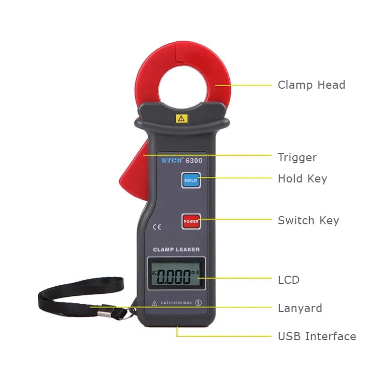Pince courant de fuite AC haute précision ETCR6600 leaker meter - 3