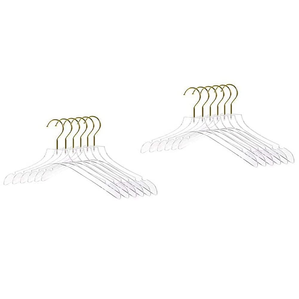 Cintres transparentes crochet or haut de gamme pour vêtements soignés et dressing élégant