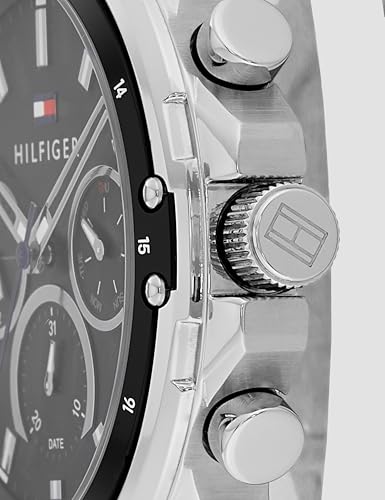 Image of Tommy Hilfiger Multifunction Black Dial Stainless Steel Strap Watch for Men