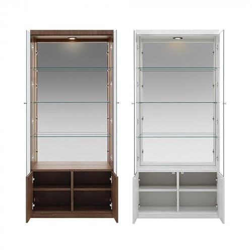 ミュージアム 幅80cm コレクションボード コレクション棚 ガラス棚 高級 大川家具 壁面収納 LEDライト [開梱設置]